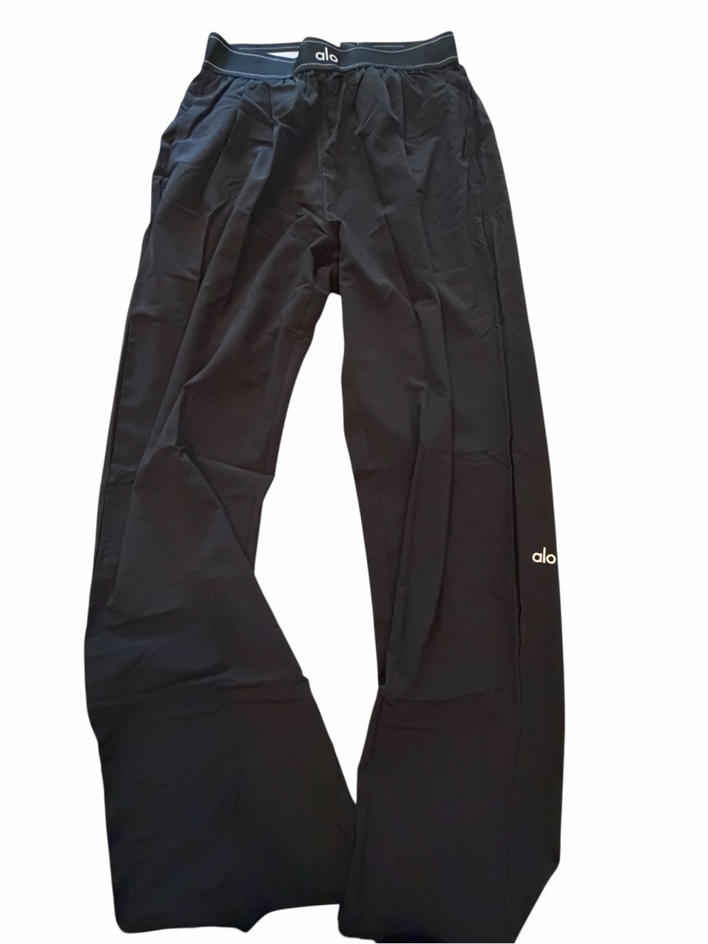 Alo High-Rise Wide Leg Suit Up Trouser Pants in Black - Picture 2 of 4